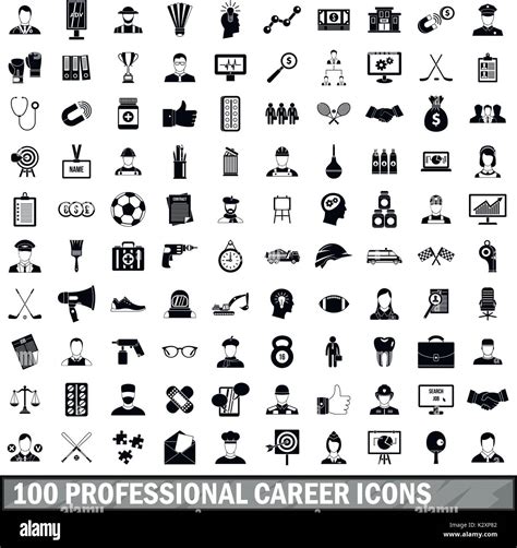 professional career icons set simple style stock vector image