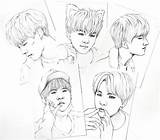 5x7 Yoongi Suga Inch sketch template