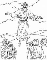 Jesus Coloring Ascension Pages Christ Heaven Colouring Ascending Kids Drawing Printable Bible Line Choose Board Da Adults sketch template