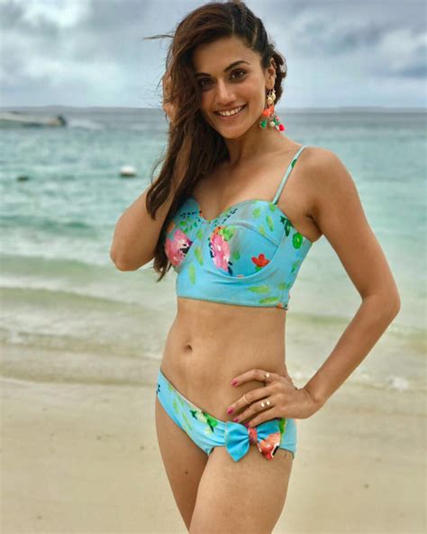 Hotness Taapsee Pannu Looks Stunning In A Floral Bikini In The Song