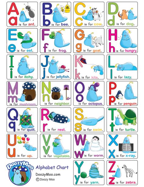 doozy moos alphabet song  printable worksheets