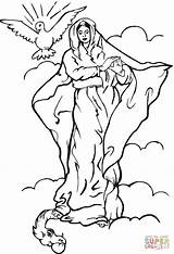 Assumption Virgin Colorir Blessed Virgen Virgem Immaculate Conception Clipground Imprimir sketch template