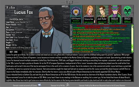 Oracle Files Lucius Fox 1957 2016 By Roysovitch On
