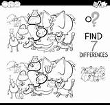 Difference Spot Coloring Book Animals Vector Premium Save sketch template