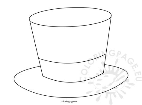 top hat magician template coloring page