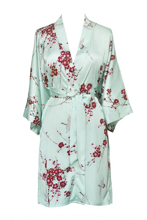 cherry blossom and crane kimono robe kimono robe kimono robe