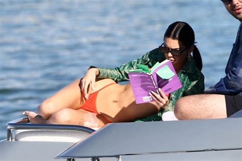 kendall jenner sexy ass in a tiny thong bikini on a yacht in miami