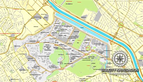 San Paulo Brazil 4 Part Map Printable Vector Street