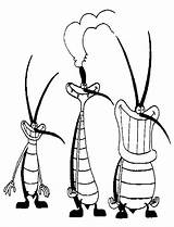 Oggy Cockroaches Drawing Coloring Pages Cartoon Color Cockroach Getcolorings Paintingvalley sketch template