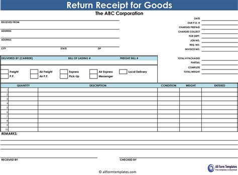 receipt  goods  products receipt template word template templates