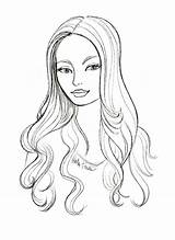 Hair Coloring Pages Long Hairstyle Girl Drawing Sketches Lucky Drawings Sketch Braid Hairstyles Printable Fashion Style Getdrawings Fonseca Heather Illustration sketch template