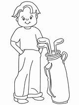 Golf Coloring Pages Golfer Printable Sports Kids Cartoon Print Bag Library Clipart Popular Advertisement sketch template