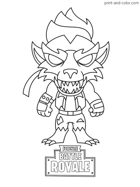 fortnite battle royale coloring page max dire werewolf chibi skin