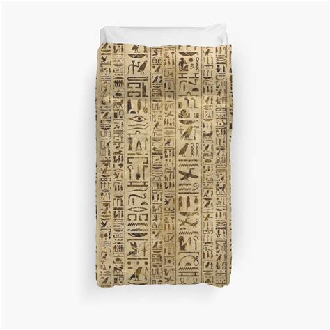 Egyptian Hieroglyphs On Papyrus Duvet Cover By