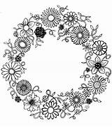 Coloring Pages Wreath Wreaths Book Mandala Flower Drawing Bloom Adult Spring Planted Where Christmas Adults Broderie Floral Sheets Lmhc Therapist sketch template