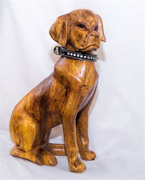 wood dog hand carved