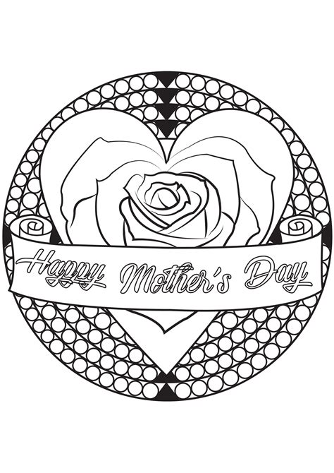 mothers day mandala mothers day kids coloring pages