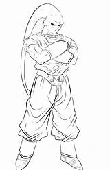 Buuhan Majin Boo Buu Lineart Kid Bu Dbz Goku sketch template