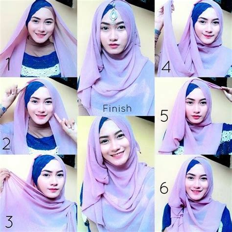 kreasi tutorial model hijab pesta simple terbaru