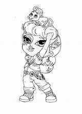 Monster High Coloring Pages Baby Pets Elegant Abbey Dolls Logo Doll Books Chibi Getcolorings Printable Book Cat Wolf Popular Little sketch template
