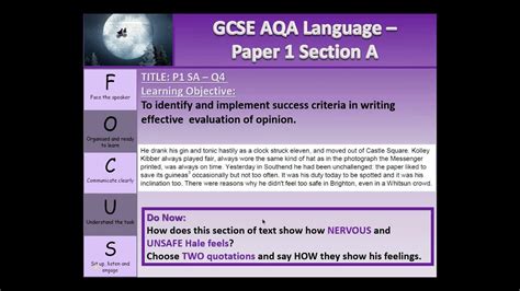 aqa language paper  section     write  evaluation