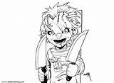 Chucky Coloring Pages Line Printable Kids Adults sketch template