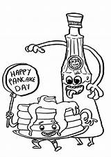 Pancake Coloring Happy Pages Print Kids Coloringkids sketch template