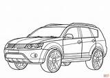 Mitsubishi Outlander Pajero Suv Eclipse Kolorowanka Lancer Jdm Druku Sketch Supercoloring sketch template