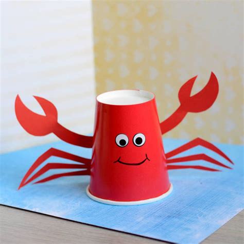 paper cup crab craft kids blitsy crab crafts easy arts