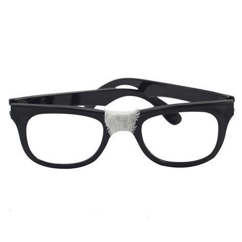 Black Frame No Lenses Classic Taped Nerd Glasses Costume Accessory