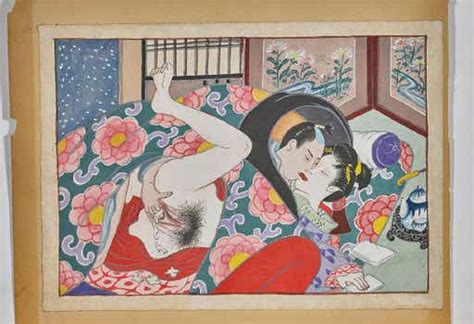 Group Of Five Japanese Shunga Paintings