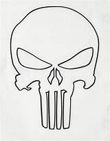 Punisher Skull Outline Drawing Stencil Logo Tattoo Drawings Template Coloring Clipart Sketch A4 Symbol Tattoos Vector Cool Balck Marvel Amazon sketch template