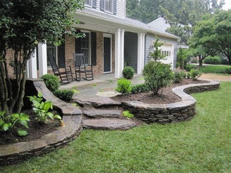 landscaping design extends   front porch