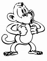 Monkey Coloring Pages Printable Monkeys Baby Cute Colouring Simple Funny Color Print Cliparts Getcolorings Clipart Computer Designs Use Loud Pag sketch template