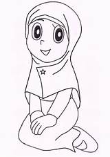 Coloring Islamic Muslim Anime Girl Pages Cartoon Bodies Different Happy Fun Color Small Template sketch template