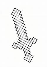 Coloring Minecraft Sword Pages Block Printable Coloriage épée Un Imprimer Pixel Choisir Tableau Modèle sketch template
