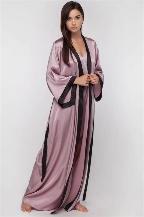 Long Silk Bridal Robe Silk Kimono Robe Pajamas And Robes Etsy Silk