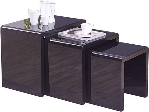 mecor nest   tables high gloss nesting tables wood coffee table