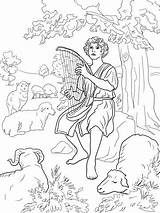 David Coloring Pages Shepherd Boy Goliath Ark Absalom Covenant Ausmalbilder Harp Abigail Printable Para King Koenig Color Bible Kids Plays sketch template
