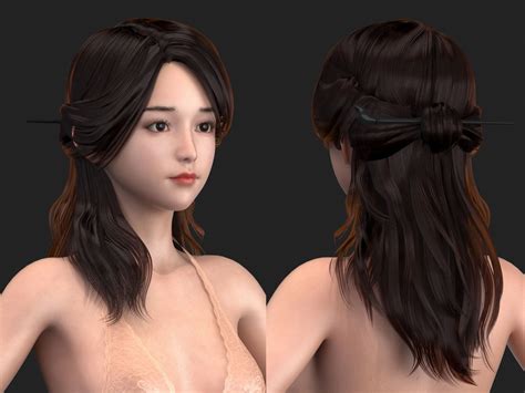 high quality realism polygon hair 16 3d cgtrader