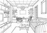 Room Living Coloring Template Sketch Templates sketch template