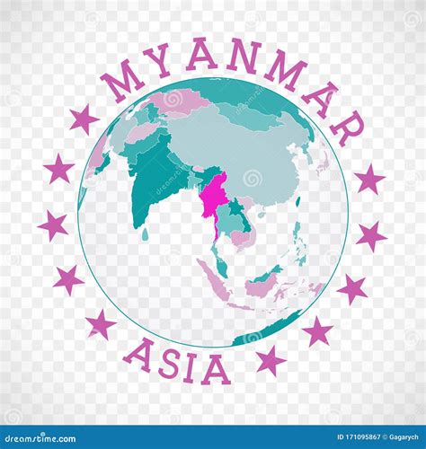 myanmar  logo stock vector illustration  boundary