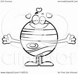 Jupiter Planet Clipart Cartoon Loving Coloring Vector Outlined Cory Thoman Royalty sketch template
