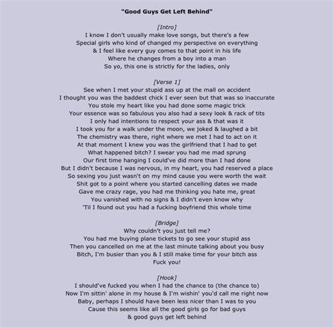 Lyrics From Rapper Hopsin S Song Good Guys Get Left Behind Niceguys
