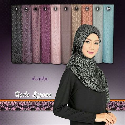 jilbab elzatta segi empat motif style gamis