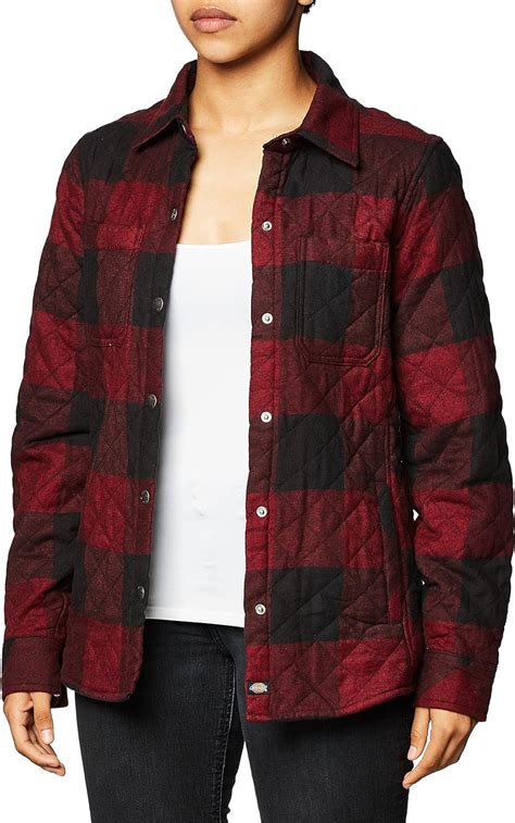 Dickies Womens Quilted Flannel Shirt Jacket Amazon Ca Clothing