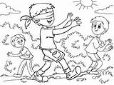 Blind Coloring Pages Kid Bluff Mans sketch template