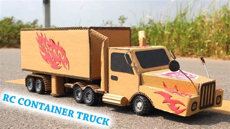 rc cardboard container truck  home   cardboard craft youtube