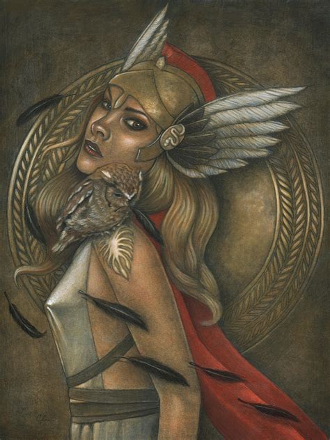 athena original goddess painting carolina lebar art