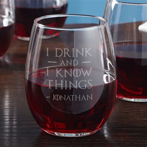 drink     personalized stemless wine glass